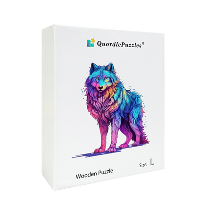 🔥LAST DAY 92% OFF-Majestic Rainbow Wolf Wooden Jigsaw Puzzle
