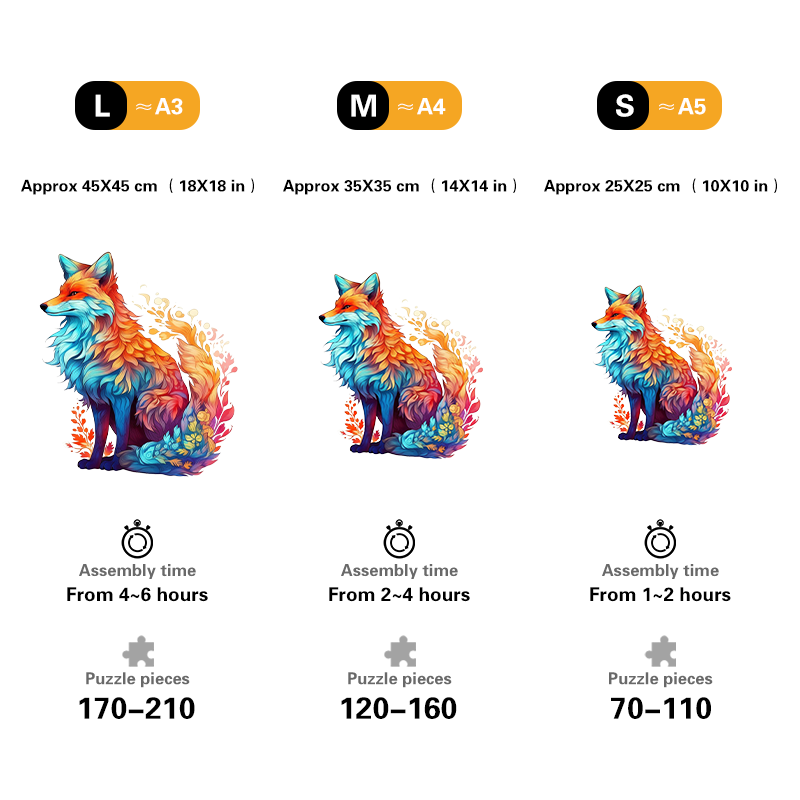 🔥LAST DAY 92% OFF-Wonderful FOX Colourful Wooden Jigsaw Puzzle
