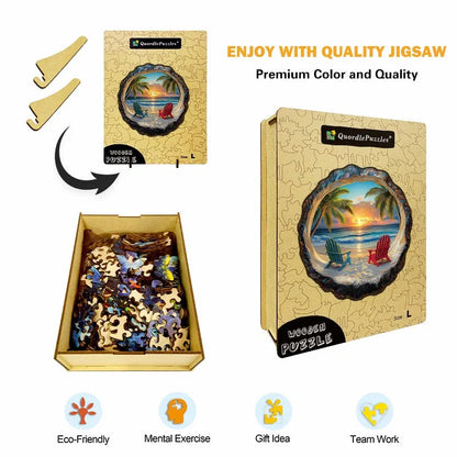 3D Tropical Sunset Wooden Jigsaw Puzzle
