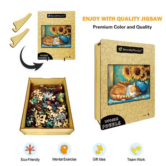 Cat Nap Wooden Jigsaw Puzzle