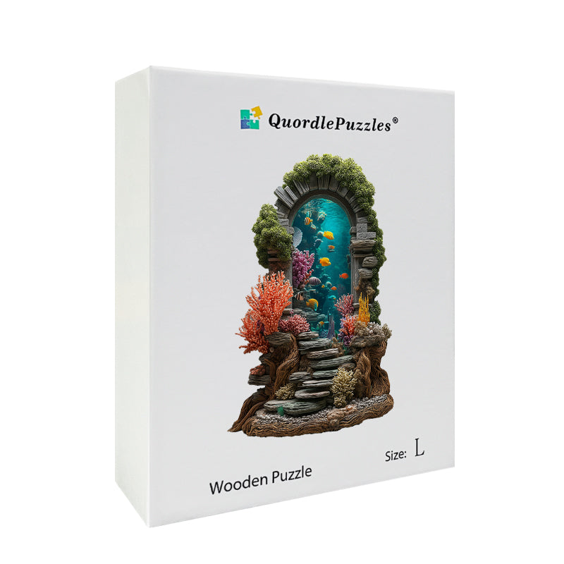 Ocean Gate of Coral Dreams Wooden Jigsaw Puzzle