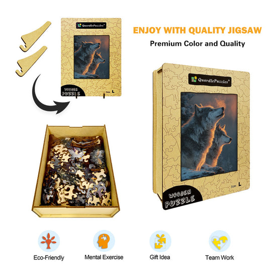 Gray Wolves Wooden Jigsaw Puzzle