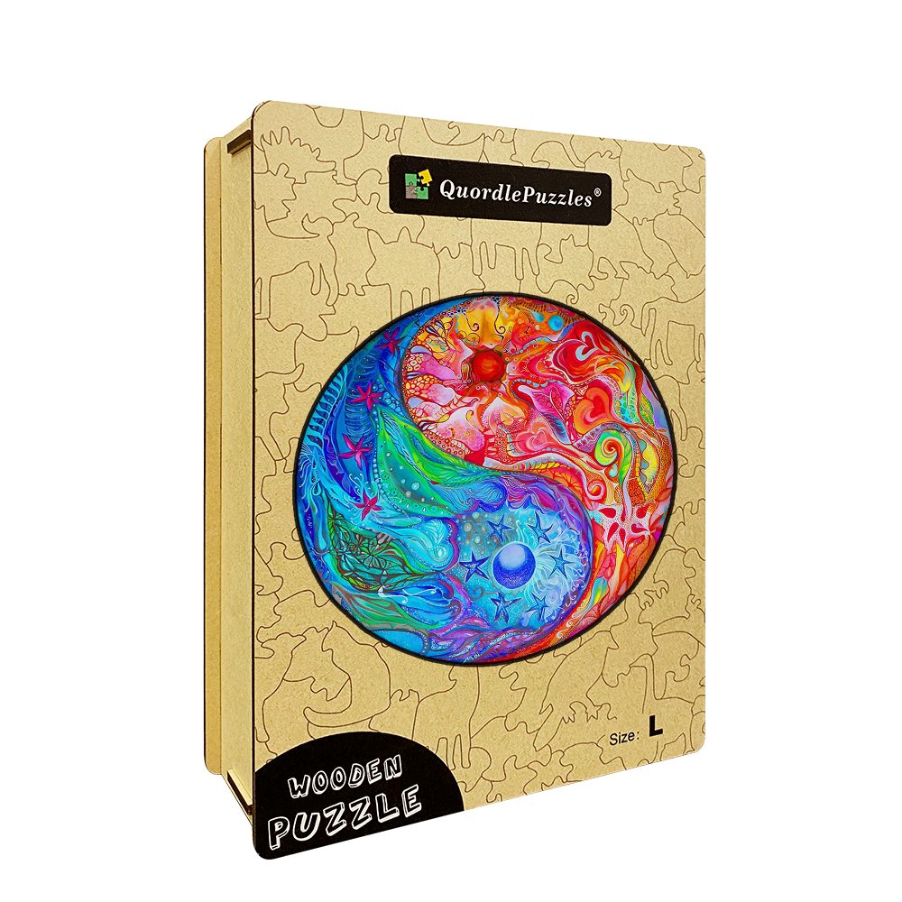 Fire and Water Mandala Wooden Jigsaw Puzzle