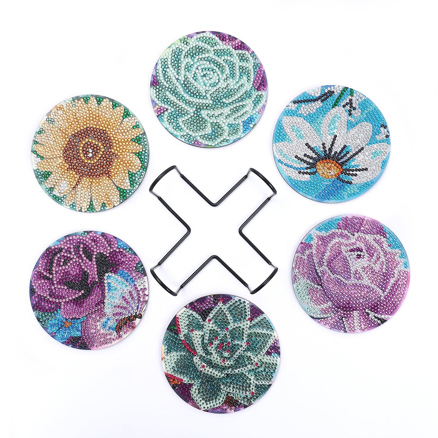 DIY Flower C Diamond Painting Coasters