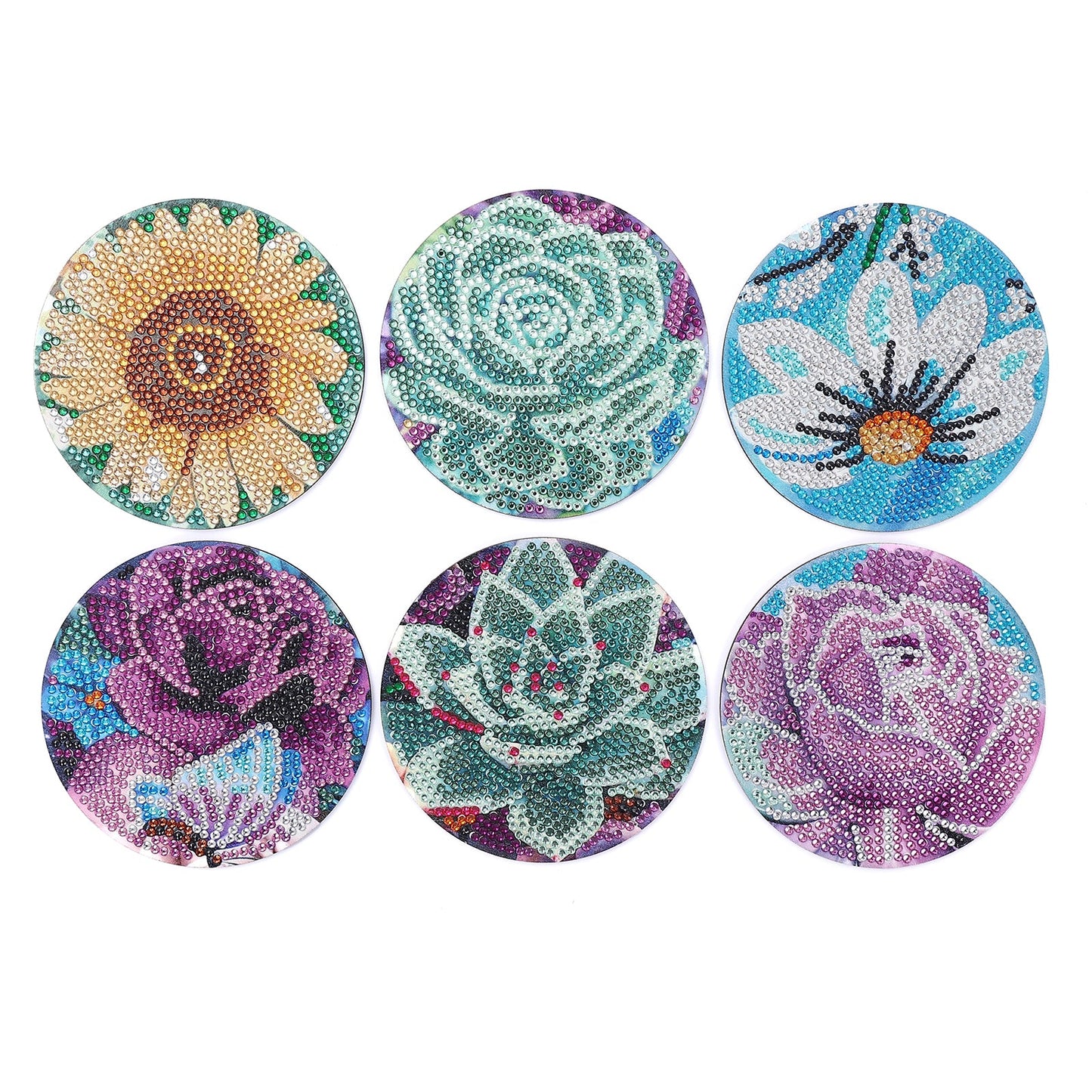 DIY Flower C Diamond Painting Coasters