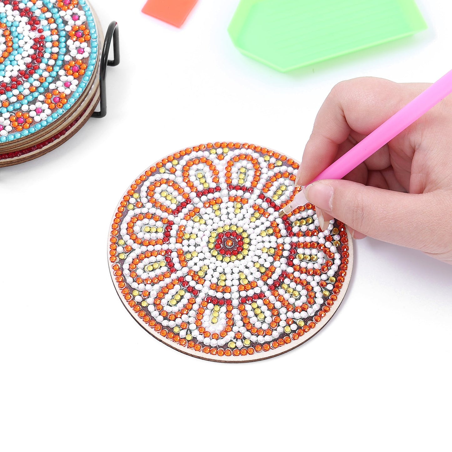 DIY Mandala H Diamond Painting Coasters