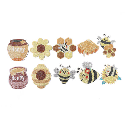 DIY Honeybee Diamond Painting Coasters