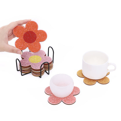 DIY Flower E Diamond Painting Coasters