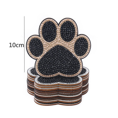 DIY Paw Prints Diamond Painting Coasters