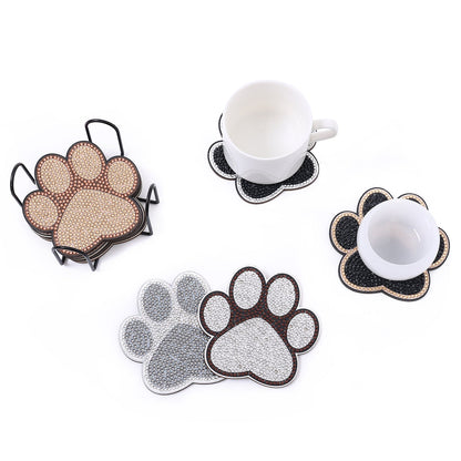DIY Paw Prints Diamond Painting Coasters