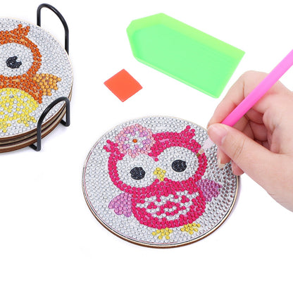 DIY Owl A Diamond Painting Coasters