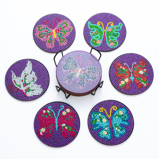 DIY Butterfly B Diamond Painting Coasters
