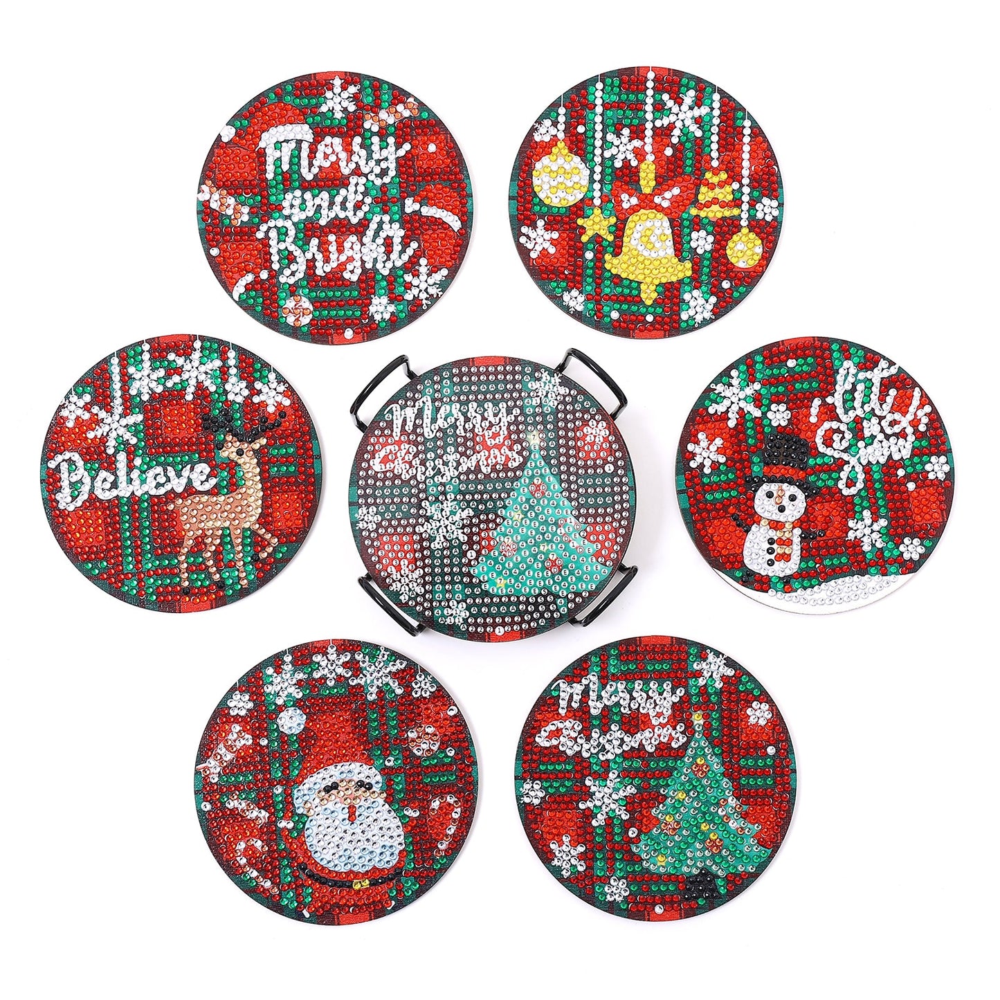 DIY Christmas E Diamond Painting Coasters