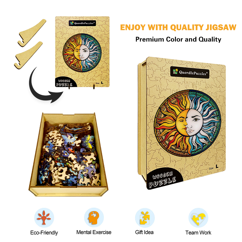 Moon and Sun Wooden Jigsaw Puzzle