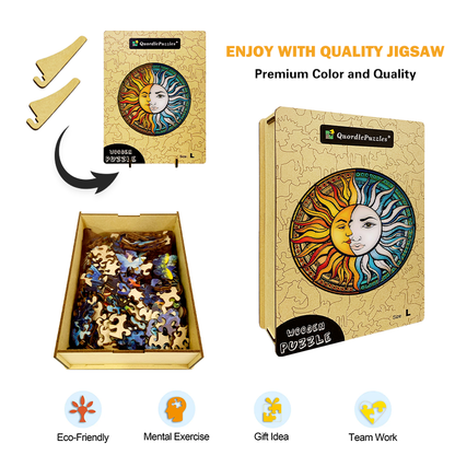 Moon and Sun Wooden Jigsaw Puzzle