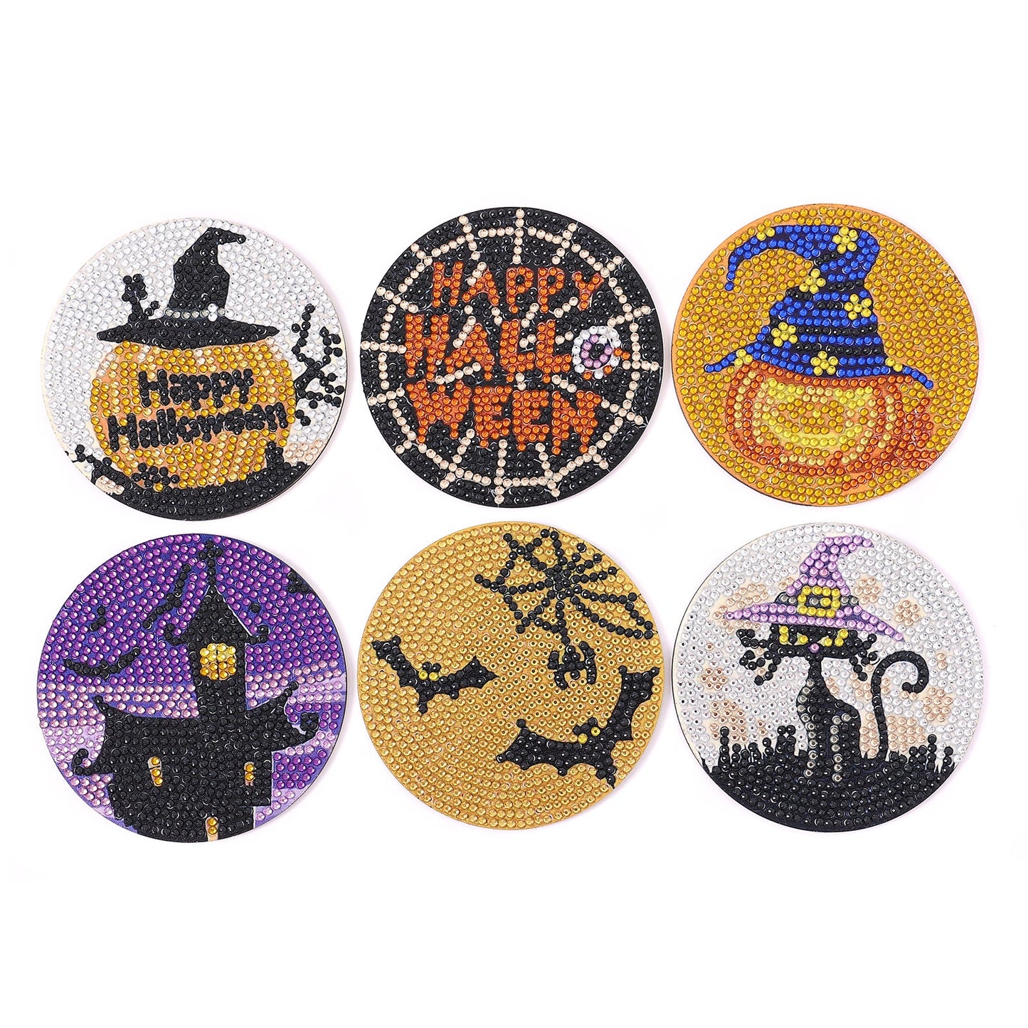 DIY Halloween B Diamond Painting Coasters