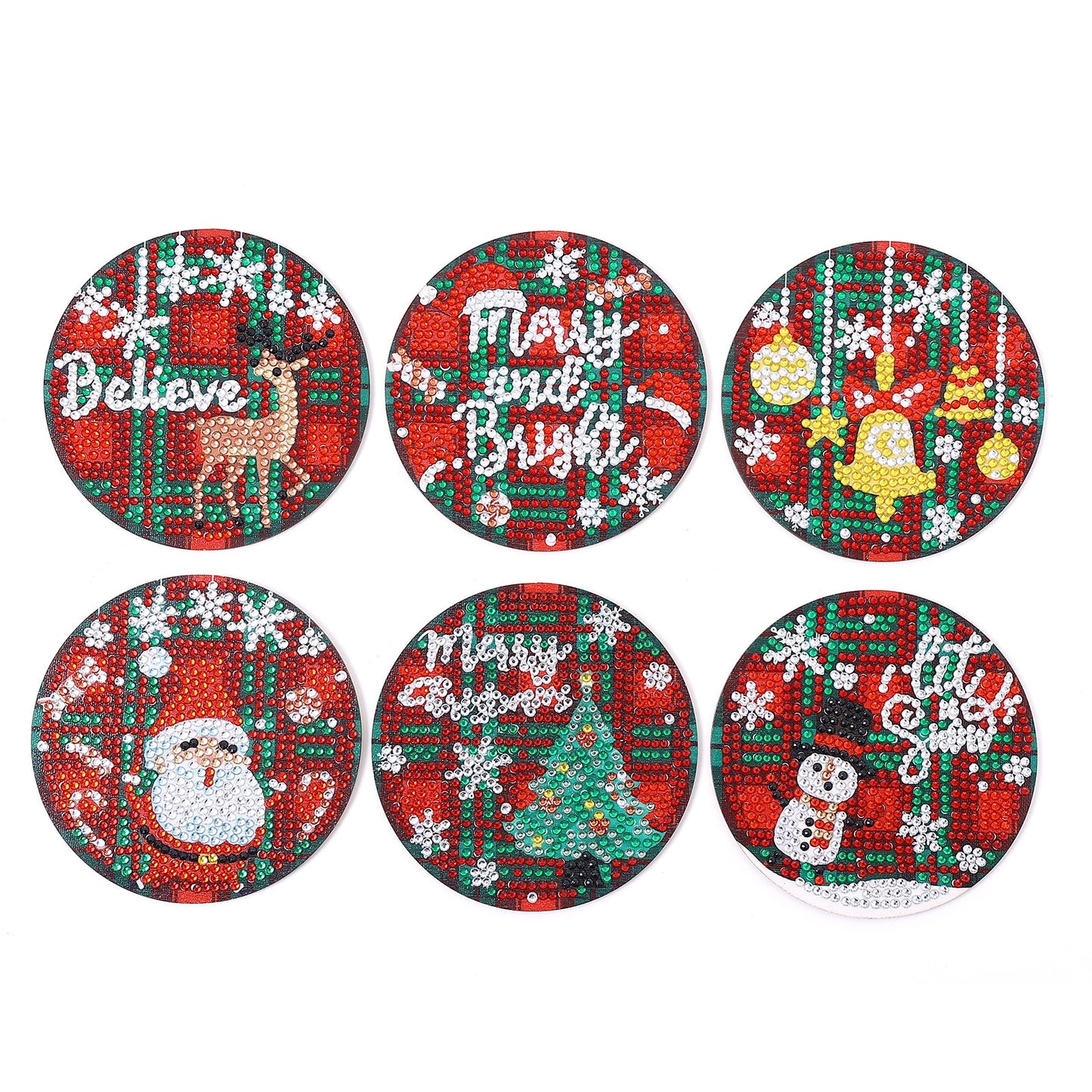 DIY Christmas E Diamond Painting Coasters