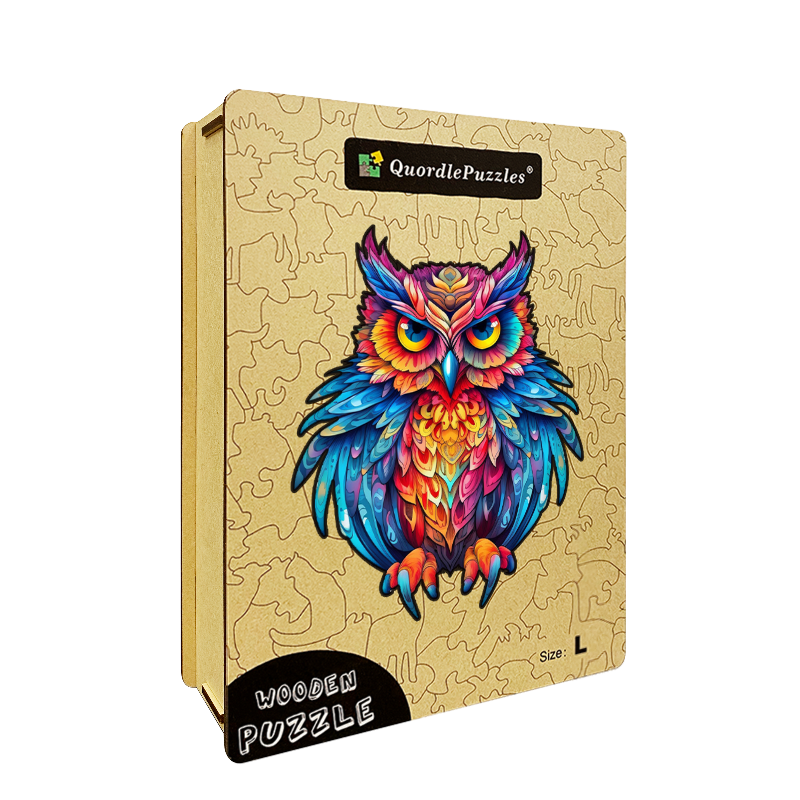 🔥LAST DAY 92% -Cute Colorful Owl Wooden Jigsaw Puzzle