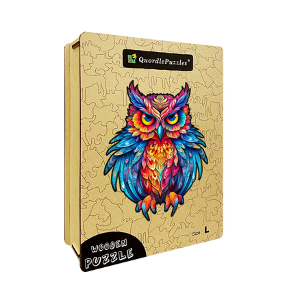 🔥LAST DAY 92% -Cute Colorful Owl Wooden Jigsaw Puzzle