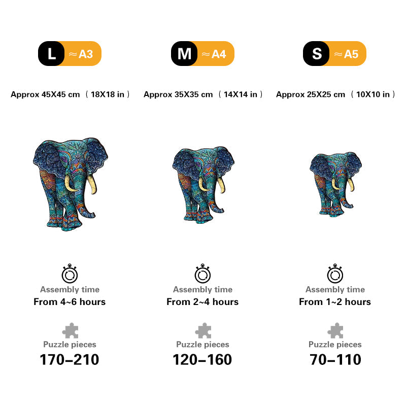 🔥LAST DAY 80% OFF-Colorful Elephant Jigsaw Puzzle