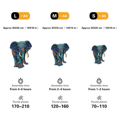 🔥LAST DAY 80% OFF-Colorful Elephant Jigsaw Puzzle