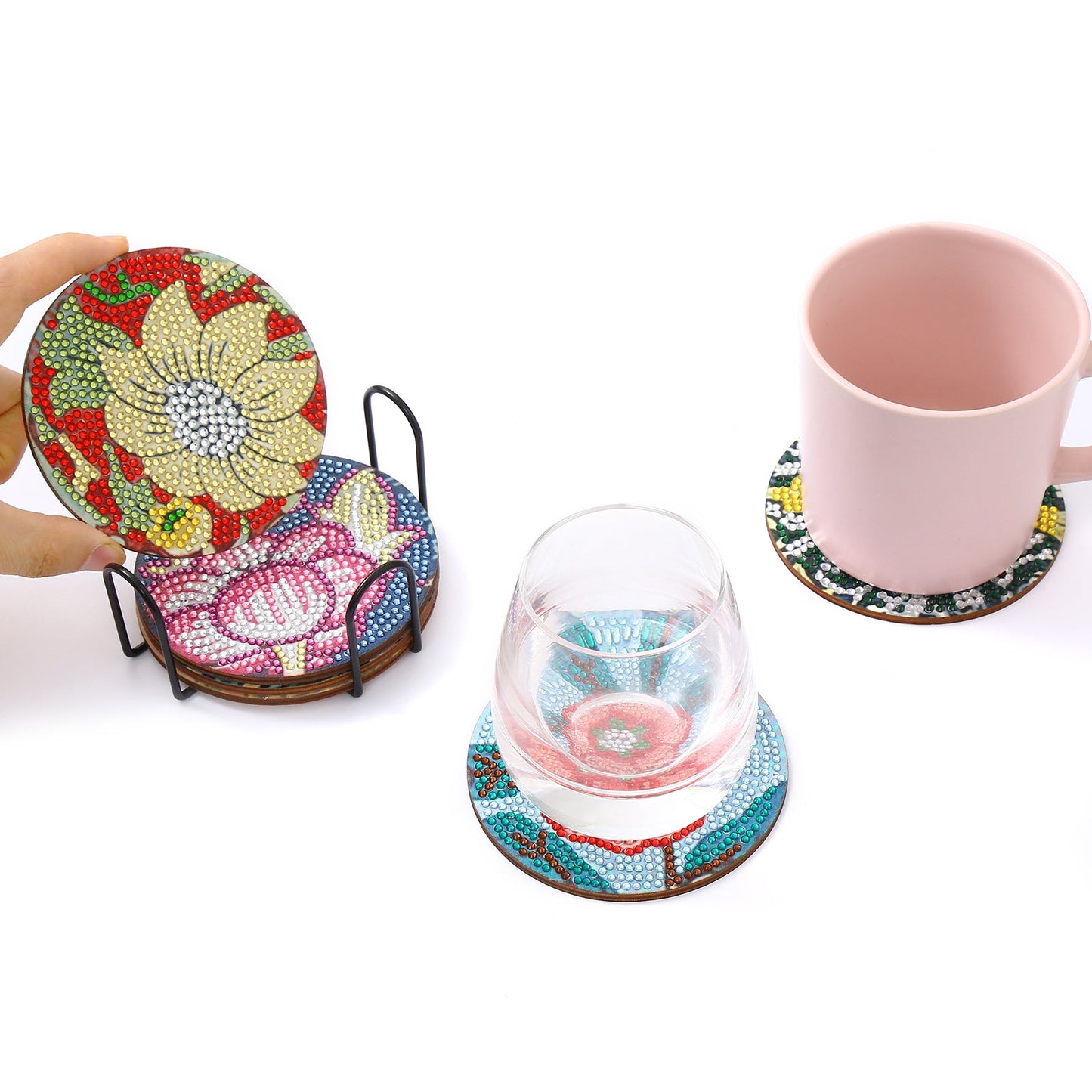 DIY Flower A Diamond Painting Coasters