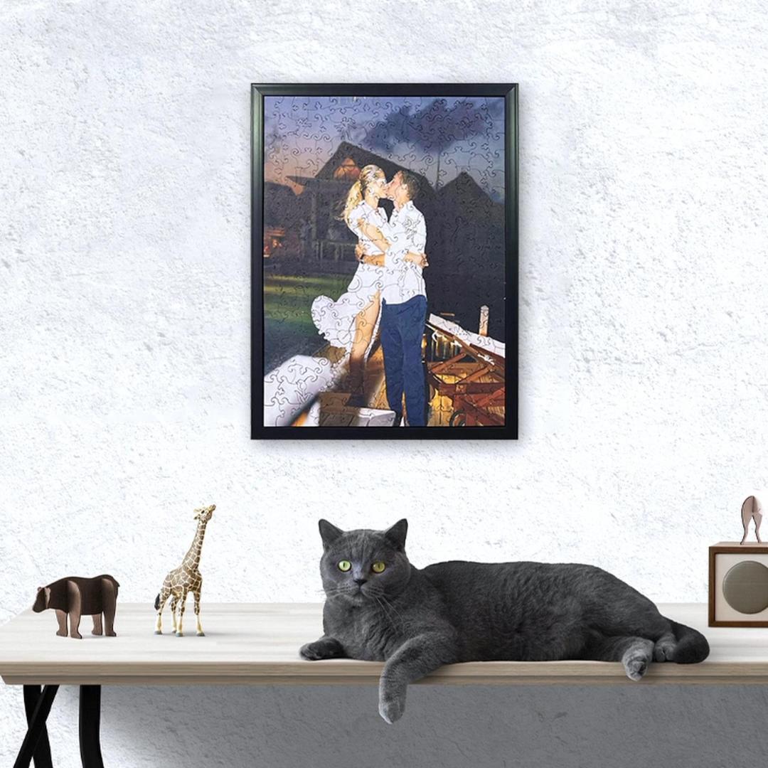 Upload photo custom wooden jigsaw puzzle