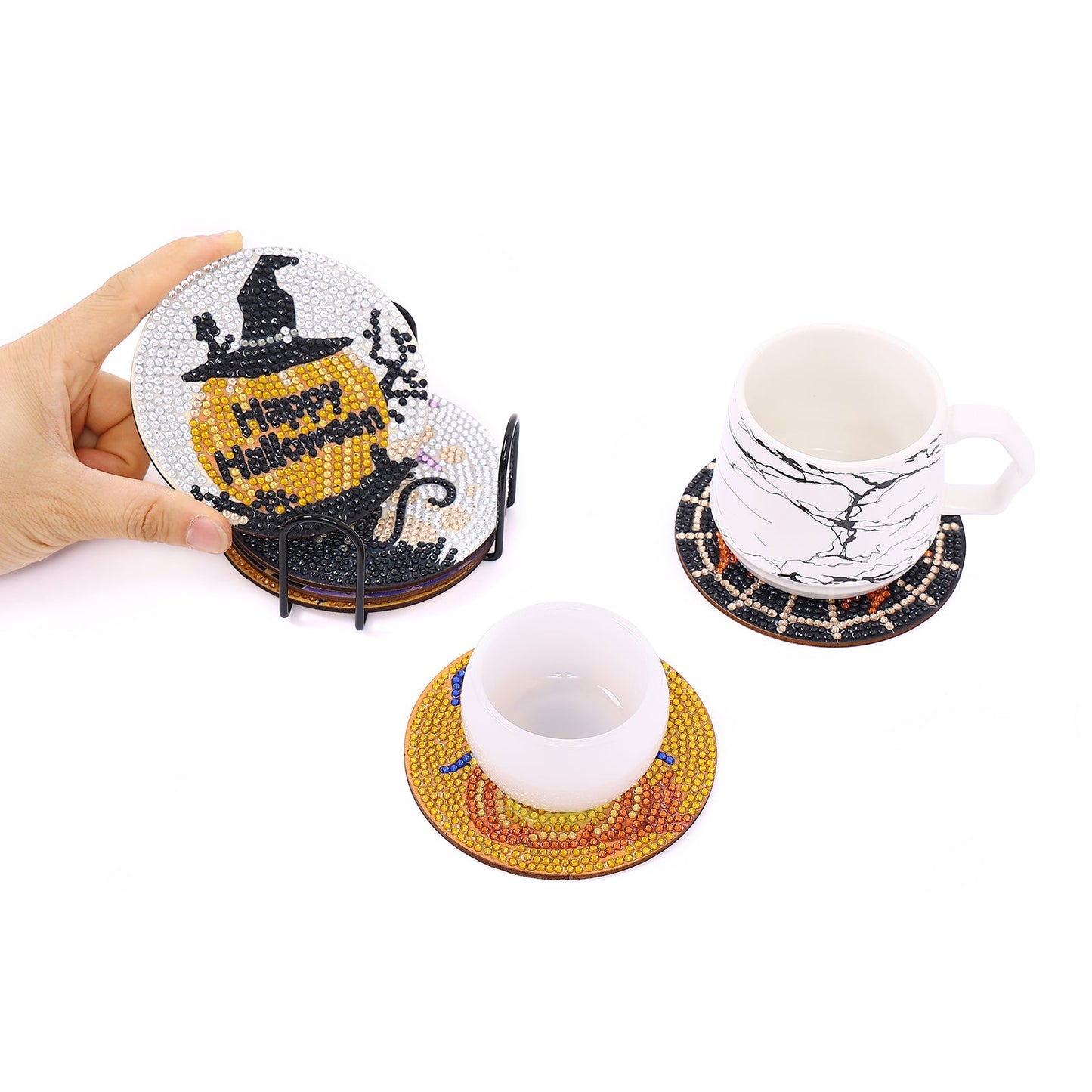 DIY Halloween B Diamond Painting Coasters