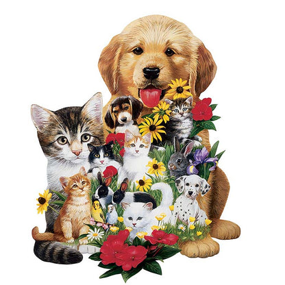 🔥LAST DAY 80% OFF-Dog Cat Rabbit Jigsaw Puzzle