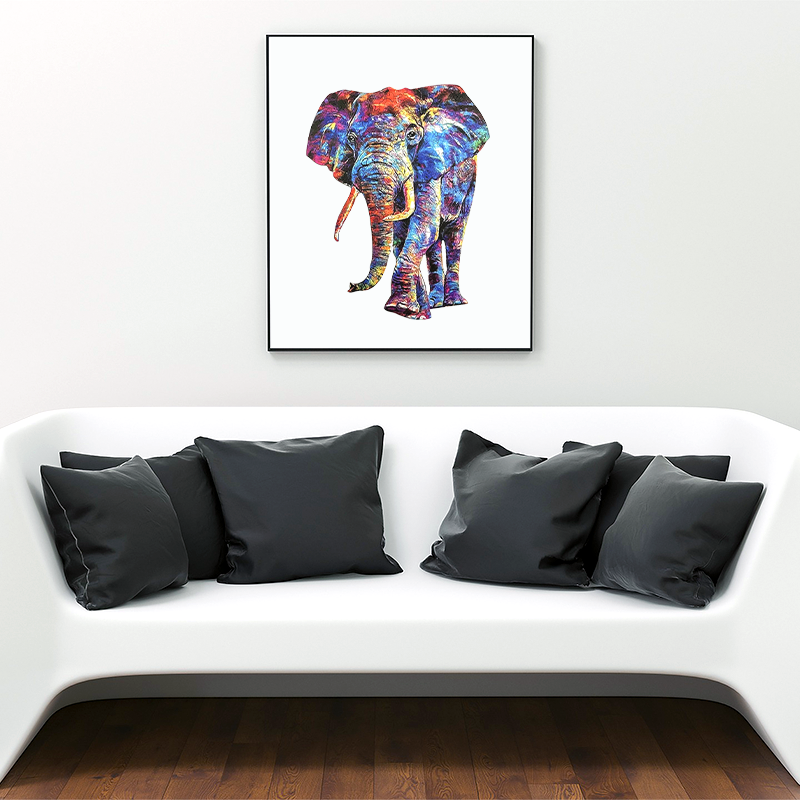 🔥LAST DAY 80% OFF-Abstract Colorful Animal Art Elephant