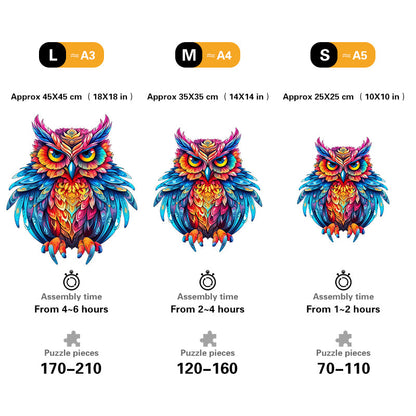 🔥LAST DAY 92% -Cute Colorful Owl Wooden Jigsaw Puzzle
