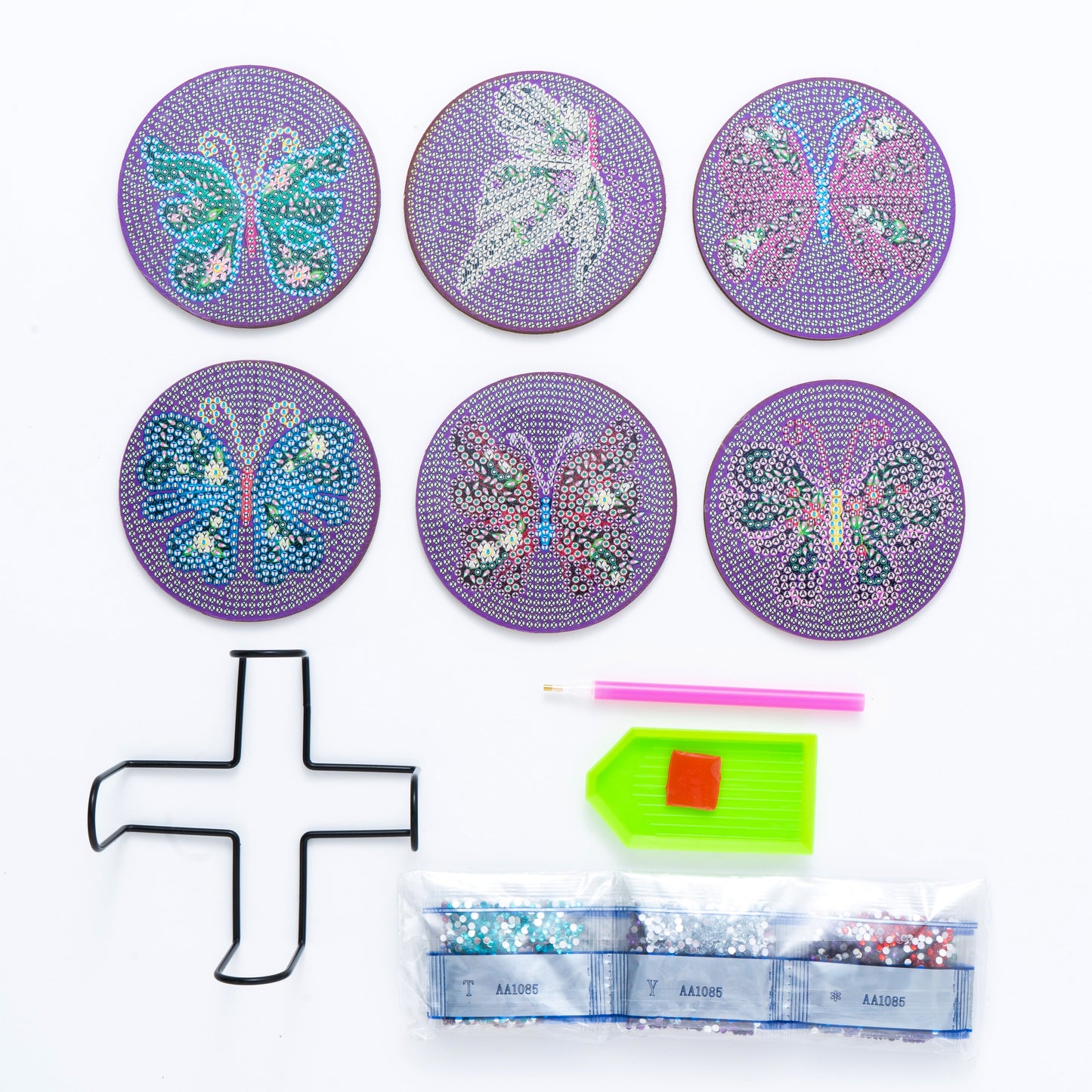 DIY Butterfly B Diamond Painting Coasters