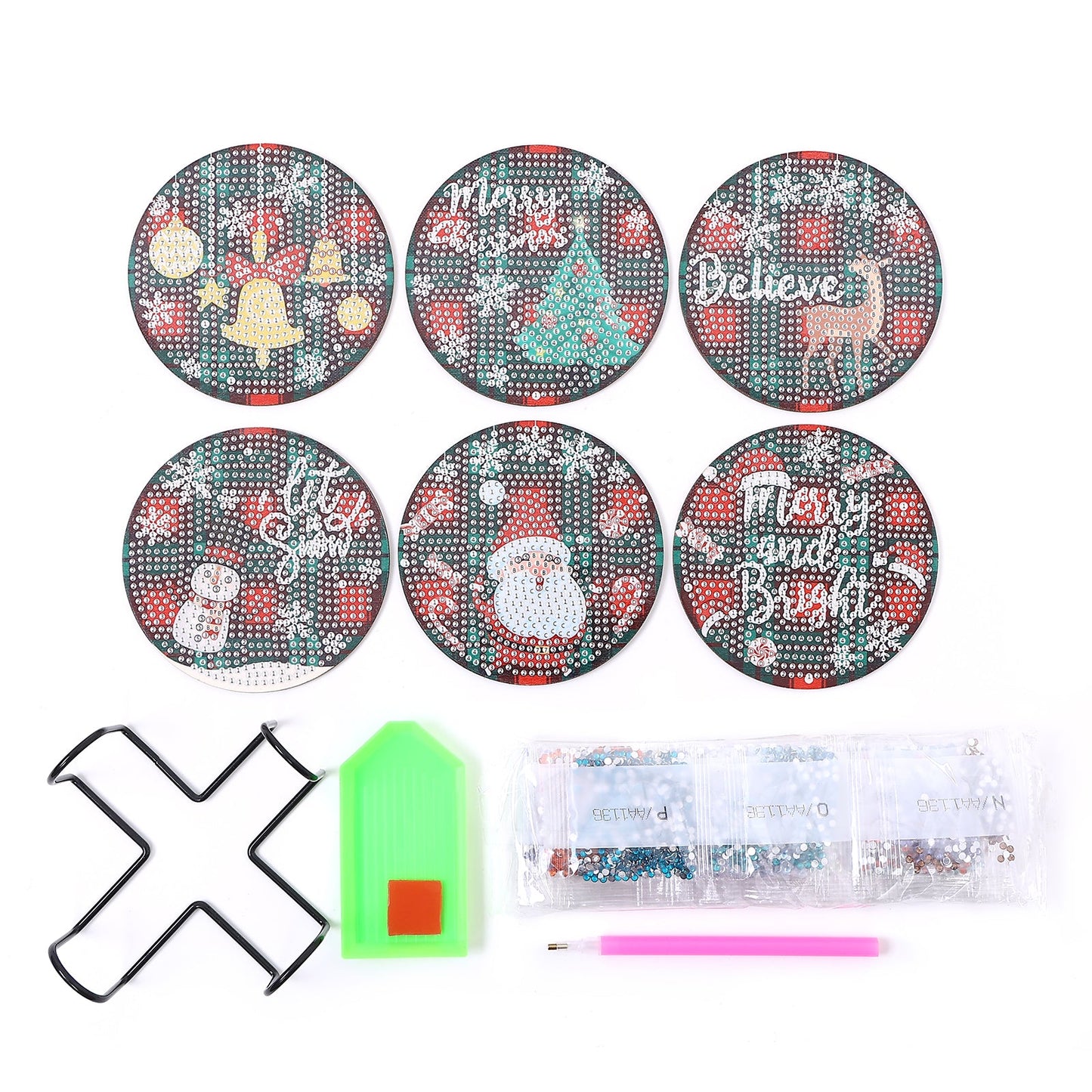 DIY Christmas E Diamond Painting Coasters