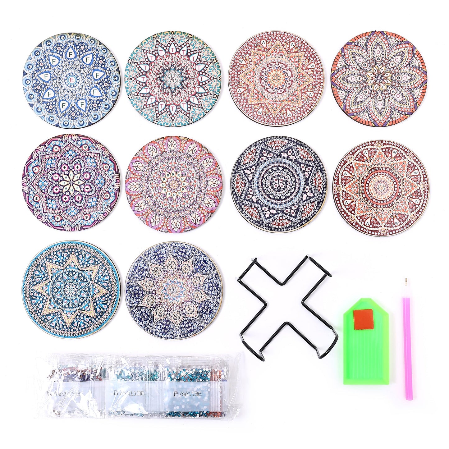 DIY Mandala J Diamond Painting Coasters