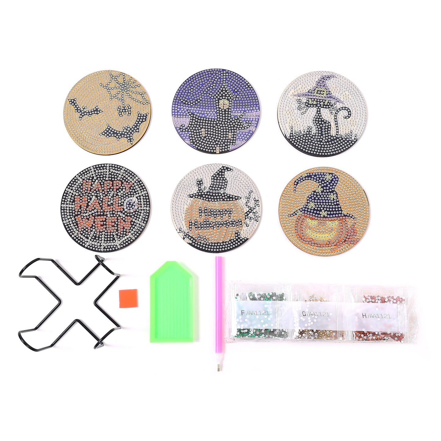 DIY Halloween B Diamond Painting Coasters