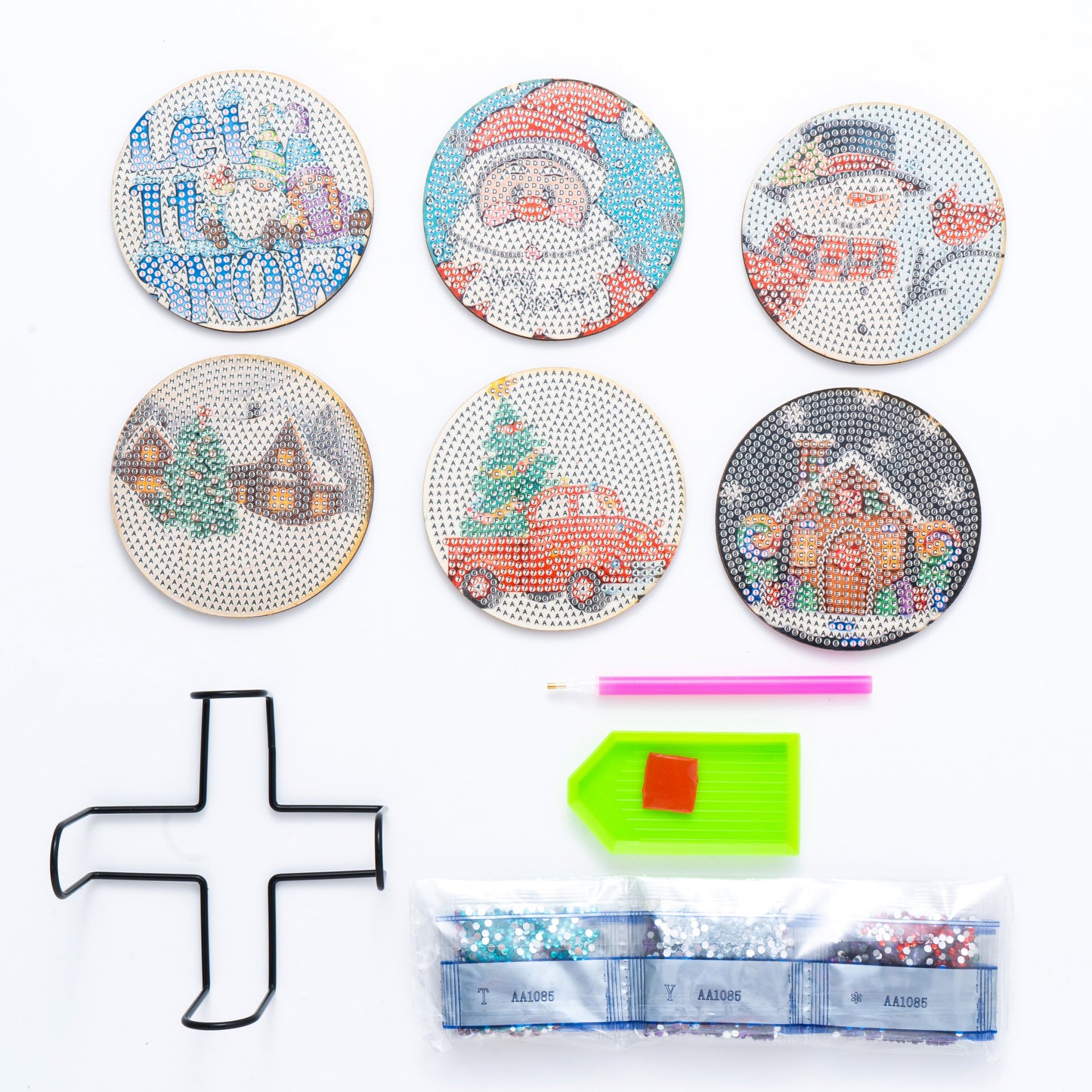 DIY Christmas B Diamond Painting Coasters