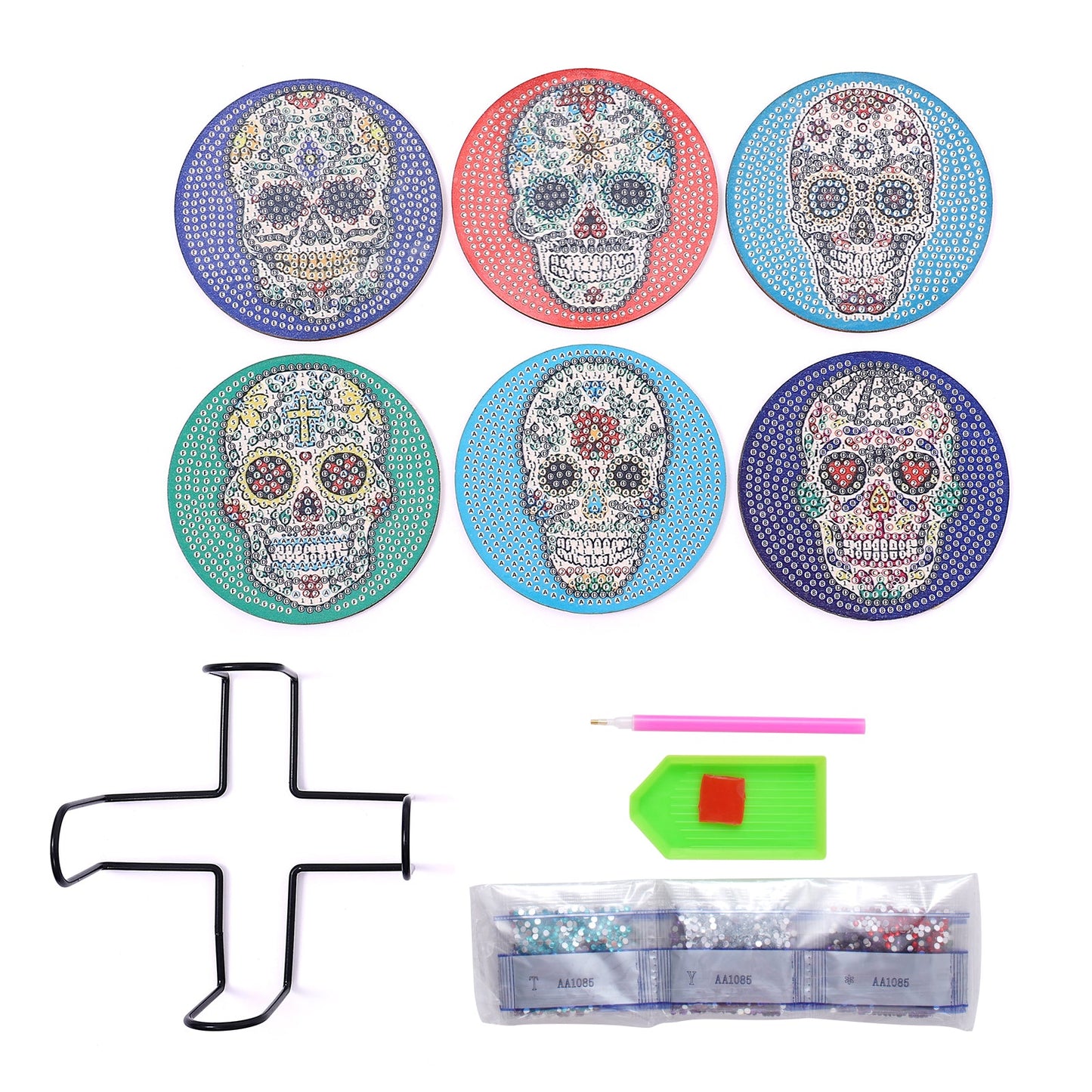 DIY Skull A Diamond Painting Coasters