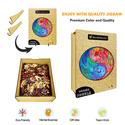 Fire and Water Mandala Wooden Jigsaw Puzzle