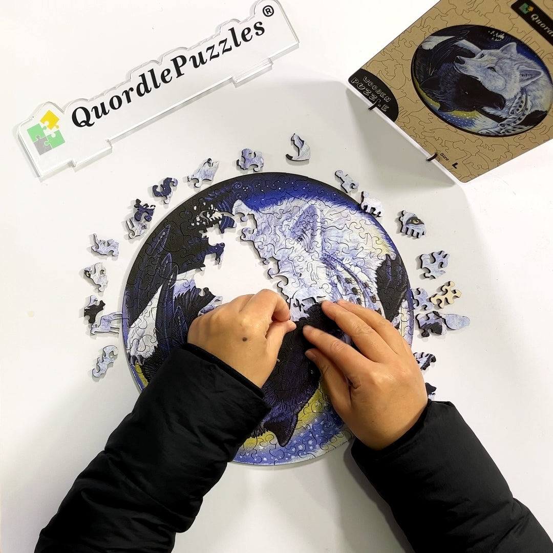 🔥Last Day 80% OFF-Black and White Wolf Puzzle