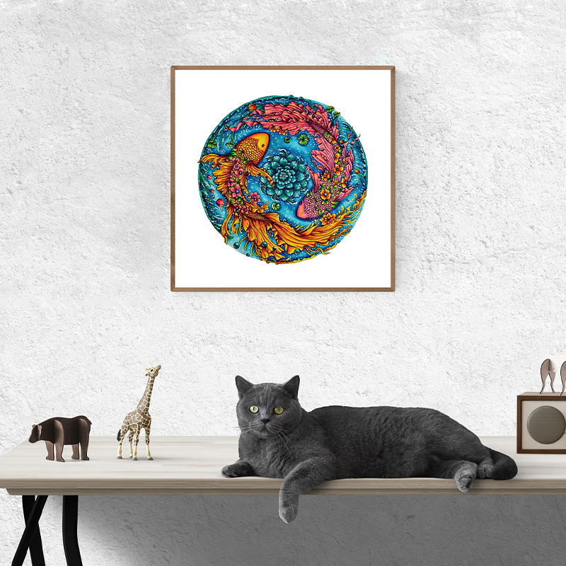 Double Fish Wooden Jigsaw Puzzle