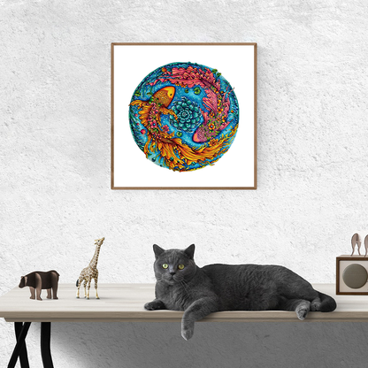 Double Fish Wooden Jigsaw Puzzle