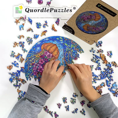 Twin Jellyfish Wooden Jigsaw Puzzle
