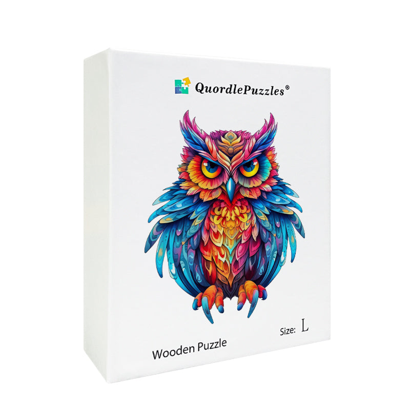 🔥LAST DAY 92% -Cute Colorful Owl Wooden Jigsaw Puzzle
