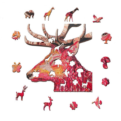 🔥LAST DAY 80% OFF-Red Elk Jigsaw Puzzle