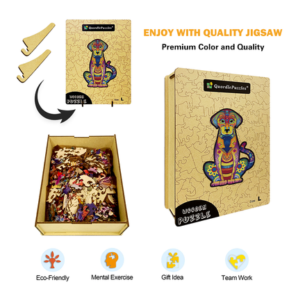🔥LAST DAY 80% OFF-Labrador Wooden Puzzle